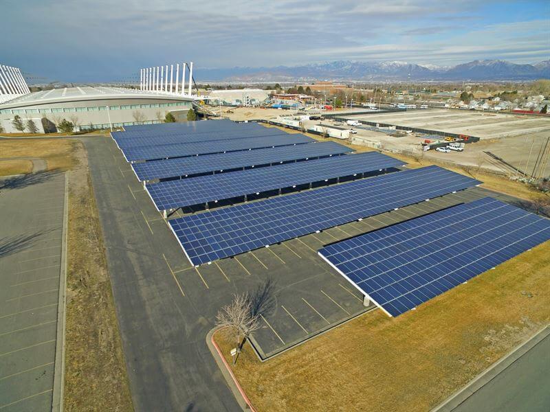 Utah Olympic Oval with solar carports